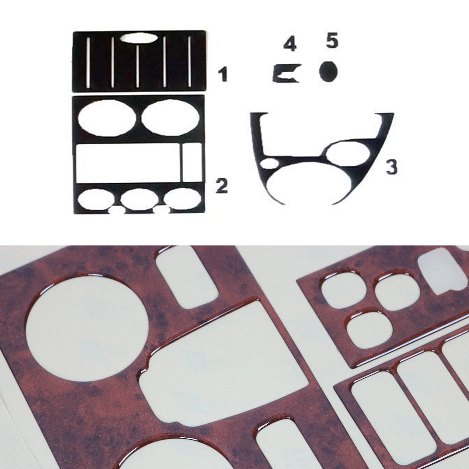 Innenraum Dekor Cockpit für Ford Fusion 2002-2005 Wurzelholz Optik 5tlg