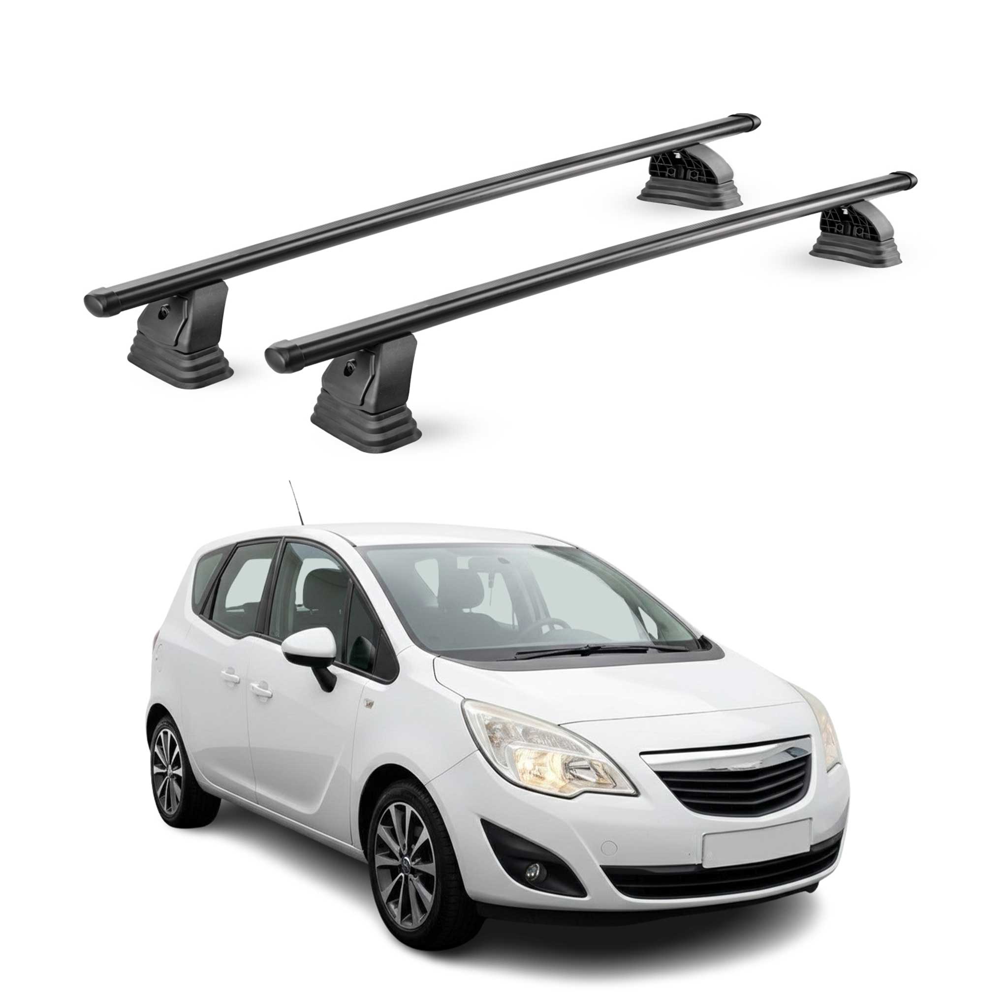 Stahl Dachträger für Opel Meriva B 2010-2017 TÜV Abschließbar 2tlg Schwarz