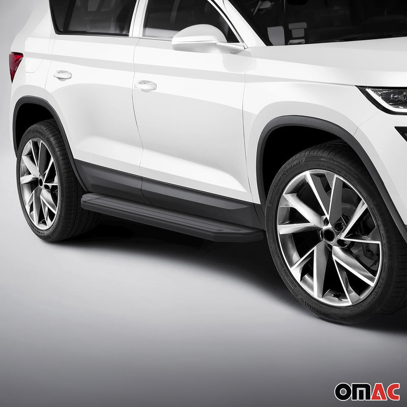 Trittbretter Seitenschweller für Skoda Kodiaq 2017-2024 Alu Schwarz ABE