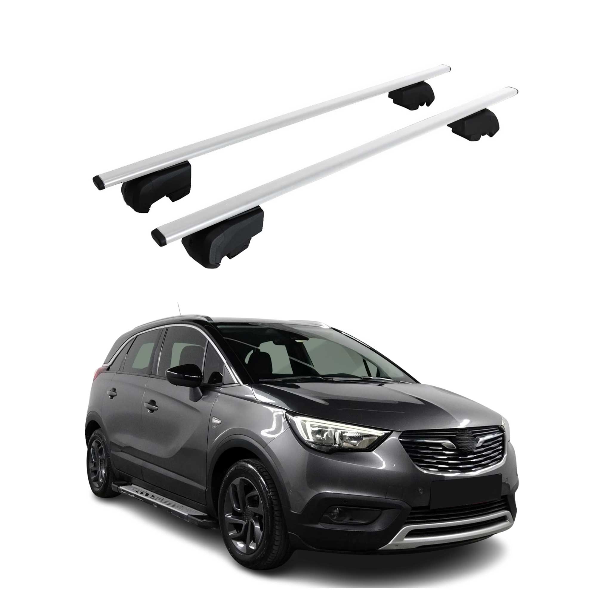 Dachträger Gepäckträger für Opel Vauxhall Crossland X 2017-2024 ABE Silber