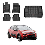 OMAC Fußmatten & Kofferraumwanne Set für Citroen C3 2016-2024 5-Türer