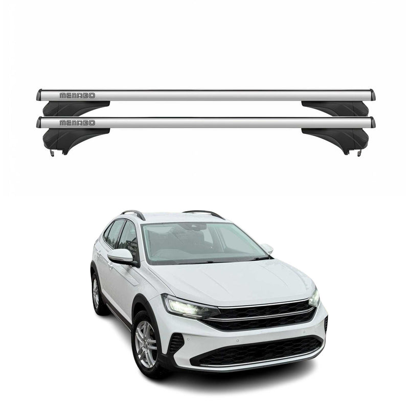 Menabo Dachträger Grundtäger für VW Taigo 2021-2025 Aluminium Silber 2 tlg