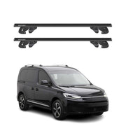 Dachträger Grundträger für VW Caddy V 2020-2026 Aluminium 90kg TÜV Schwarz 2tlg