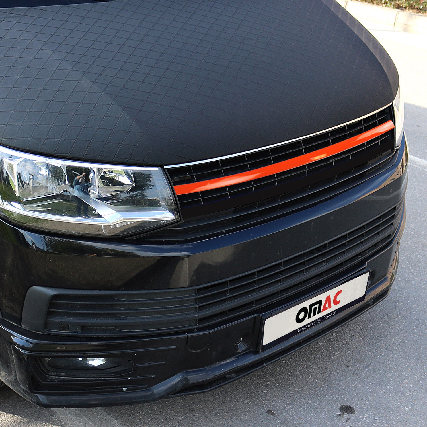 Kühlergrill Grillleiste für VW T6 Transporter 2015-19 Edelstahl Orange ohne logo
