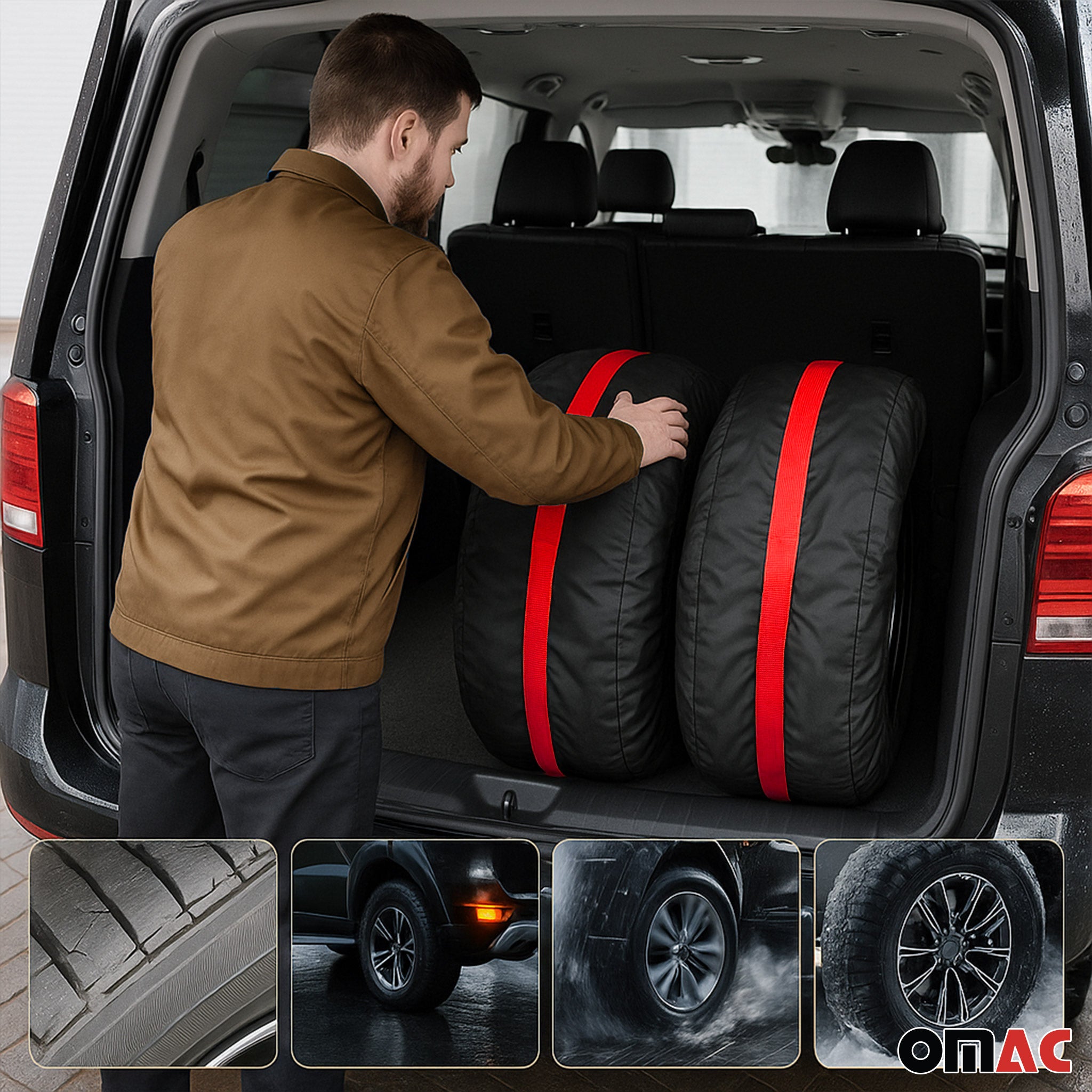 Reifentaschen Set Schutzhülle Reifenhülle 4 teilig für 14" bis 17" Felgen Tasche