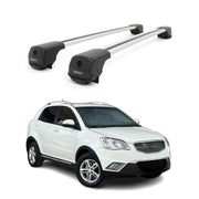 Dachträger Grundträger für Ssangyong Korando III 2010-2019 Aluminium Grau 2tlg
