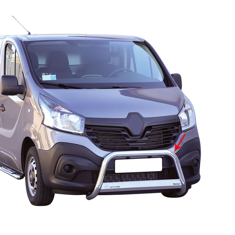 Frontbügel Frontschutzbügel für Renault Trafic 2014-2019 ø63mm Stahl Silber