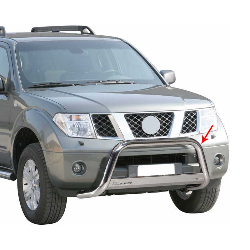 Frontbügel Frontschutzbügel für Nissan Navara 2005-2010 ø63mm Stahl Silber
