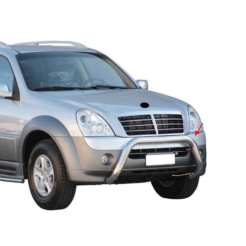 Frontbügel Frontschutzbügel für Ssangyong Rexton 2006-2012 ø76mm Stahl Silber