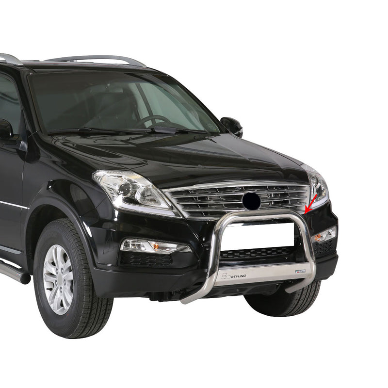 Frontbügel Frontschutzbügel für Ssangyong Rexton W 2013-2017 ø63mm Stahl Silber