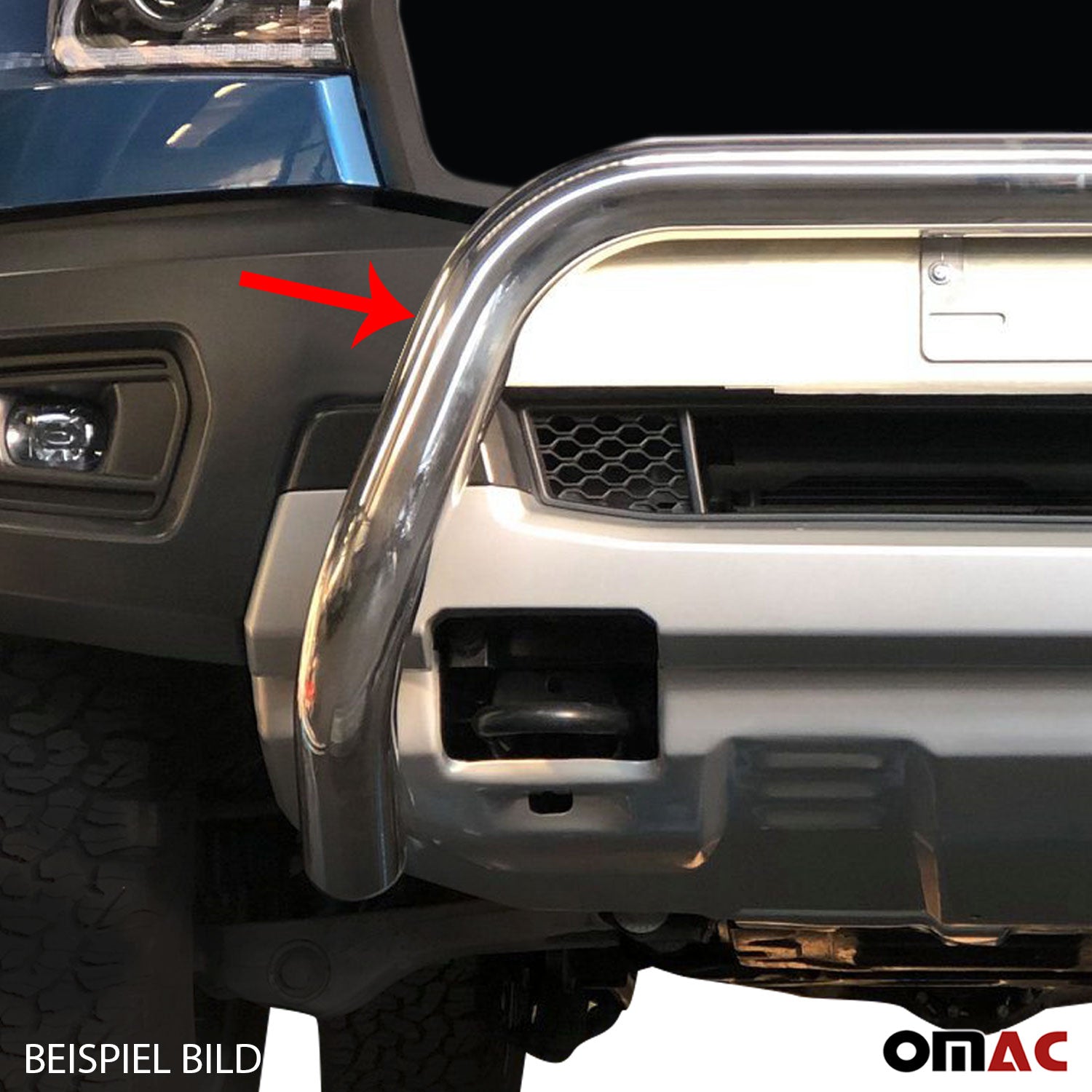 Frontbügel Frontschutzbügel für Mitsubishi Pajero 2015-2021 ø76mm Stahl Silber