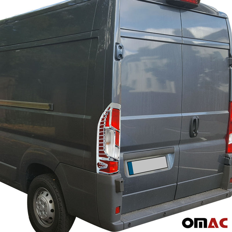 Rücklicht Leisten Heckleuchte für Fiat Ducato 2014-2024 Chrom ABS Silber 2tlg