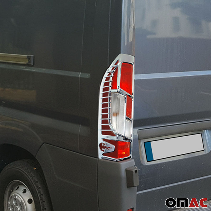 Rücklicht Leisten Heckleuchte für Fiat Ducato 2014-2024 Chrom ABS Silber 2tlg