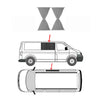 Schiebetür Gardinen MAß Vorhänge für VW T5 T6 Transporter Multivan Grau 1x