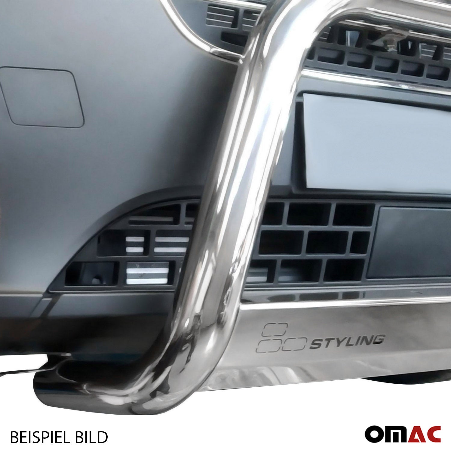 Stainless steel front guard for Skoda Yeti 2014-2021 gray ø