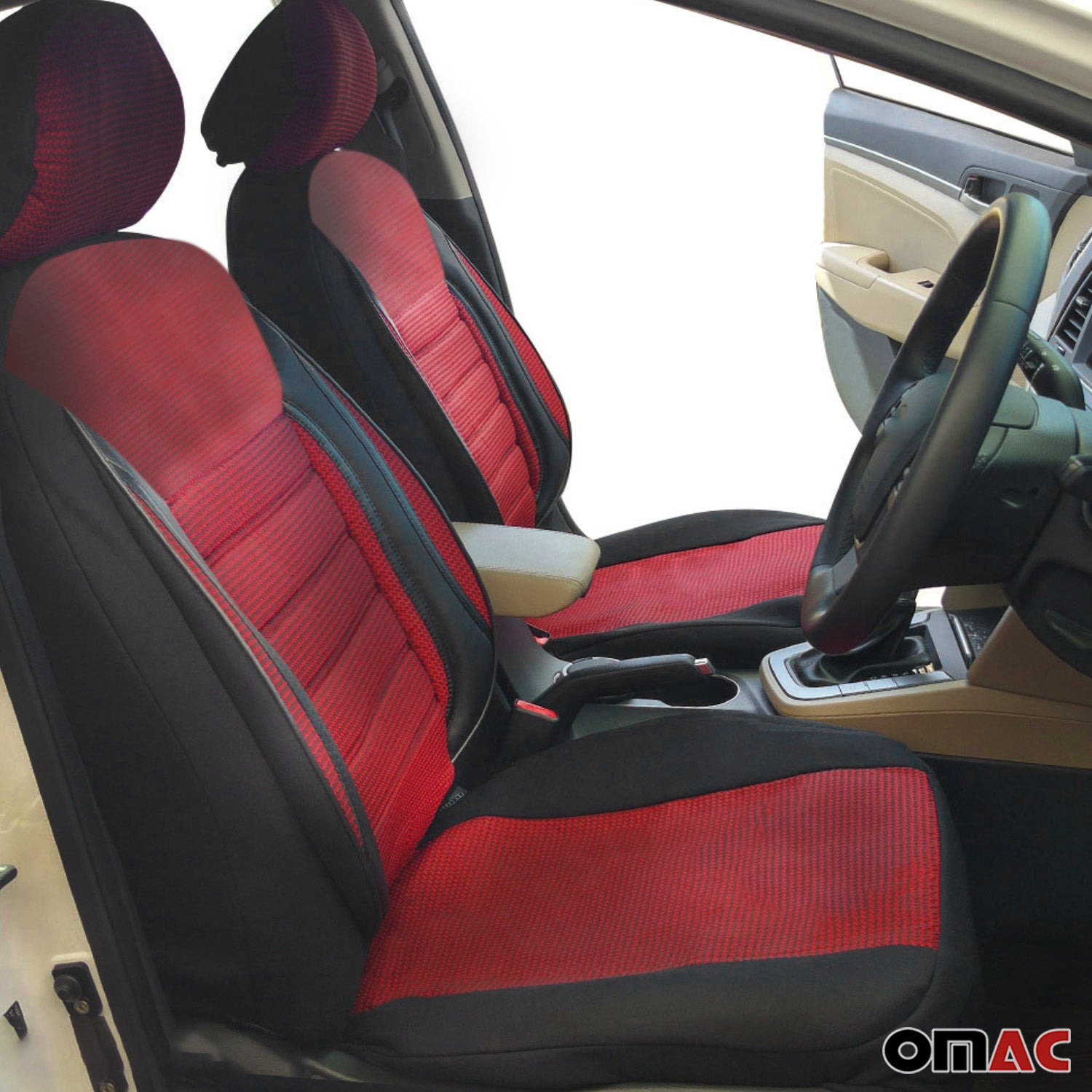 Sitzbezüge Schonbezüge für VW Golf V schwarz-rot V12 Vordersitze