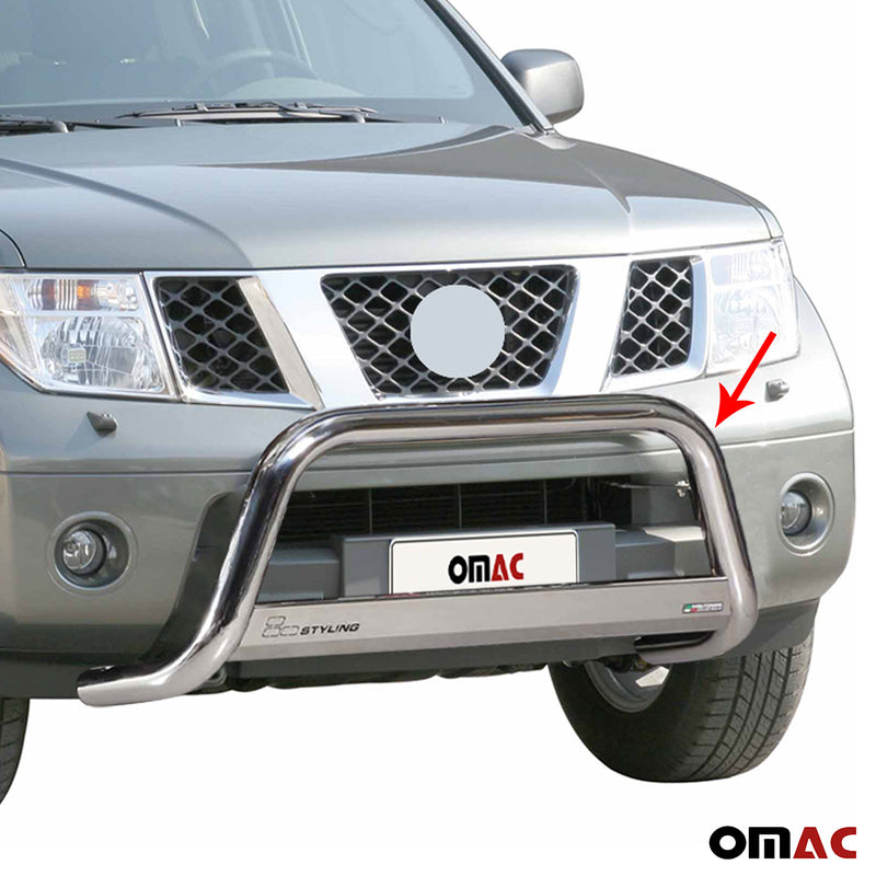 Frontbügel Frontschutzbügel für Nissan Navara 2005-2010 ø63mm Stahl Silber