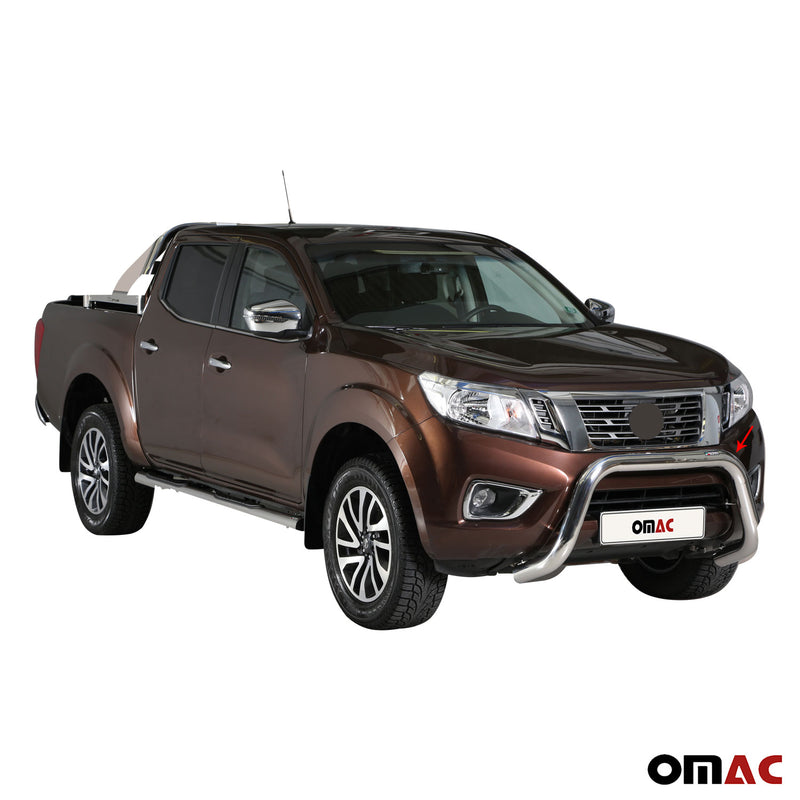 Frontbügel Frontschutzbügel für Nissan NP300 Navara 2016-2021 ø76mm Stahl Silber