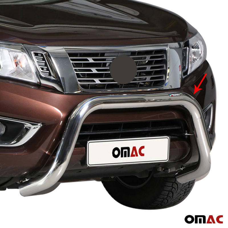 Frontbügel Frontschutzbügel für Nissan NP300 Navara 2016-2021 ø76mm Stahl Silber