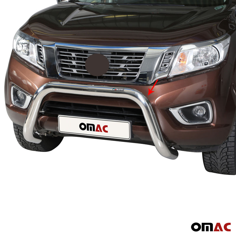 Frontbügel Frontschutzbügel für Nissan NP300 Navara 2016-2021 ø76mm Stahl Silber