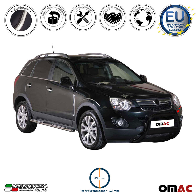 Frontbügel Frontschutzbügel für Opel Antara 2011-2015 ø63mm Stahl Schwarz Schutz