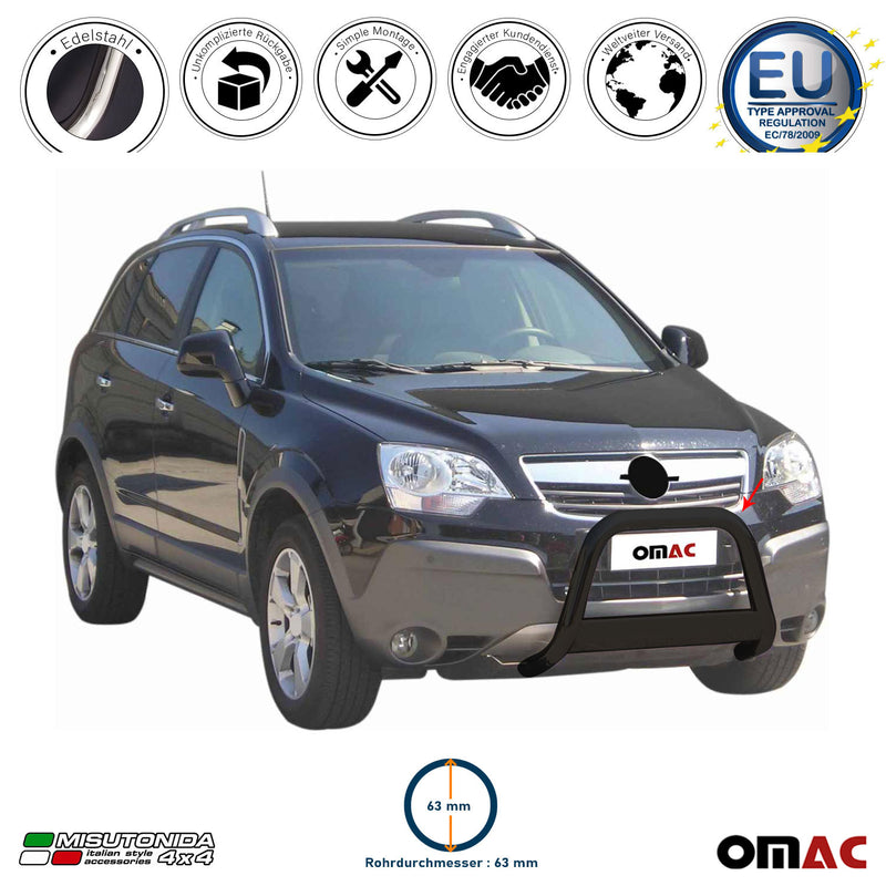 Frontbügel Frontschutzbügel für Opel Antara 2007-2011 ø63mm Stahl Schwarz Schutz