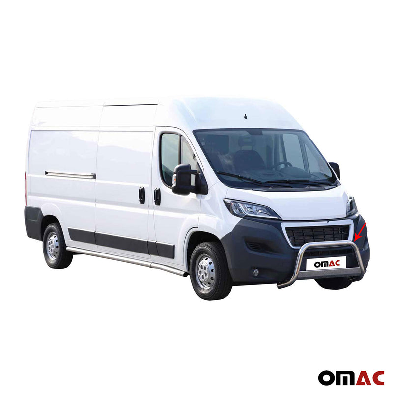 Frontbügel Frontschutzbügel für Peugeot Boxer 2014-2024 ø63mm Stahl Silber