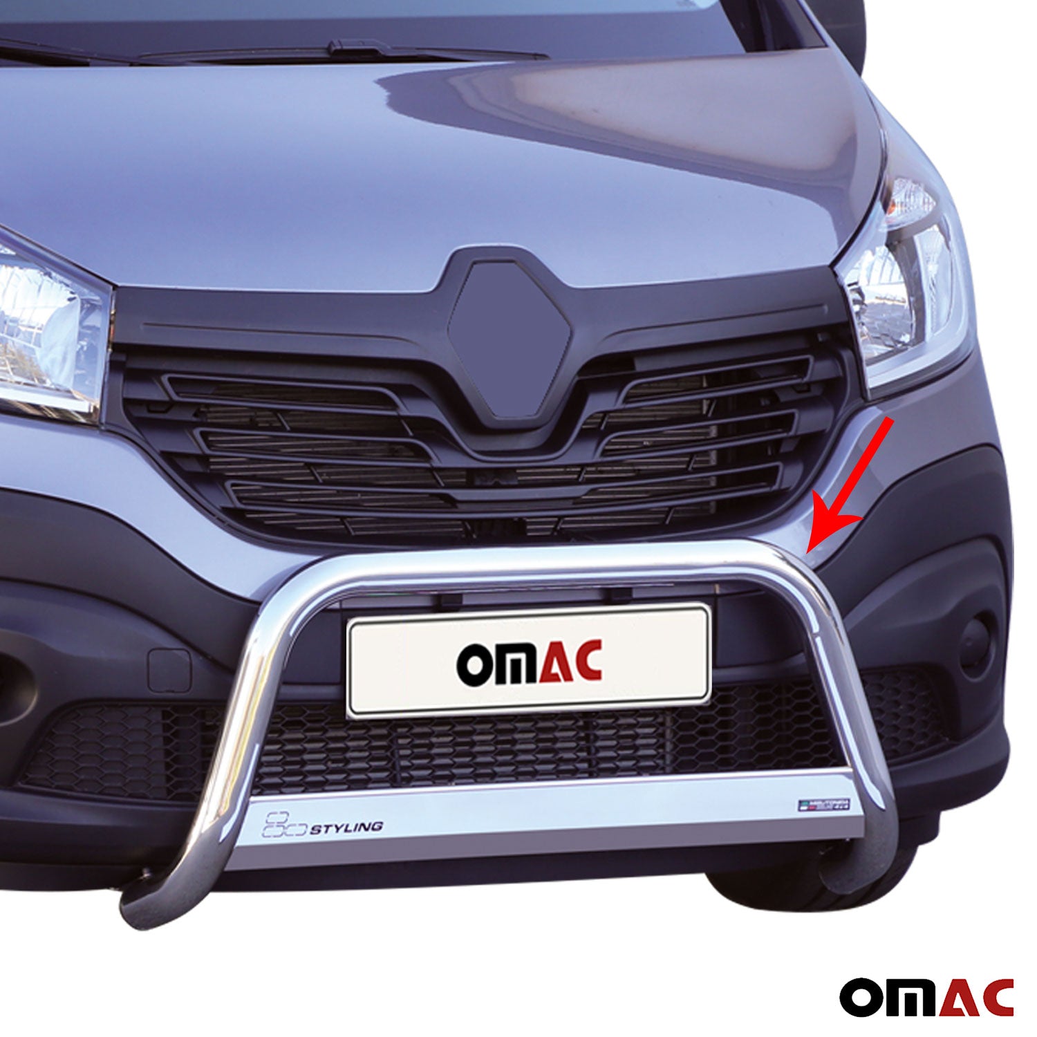 Frontbügel Frontschutzbügel für Renault Trafic 2014-2019 ø63mm Stahl Silber