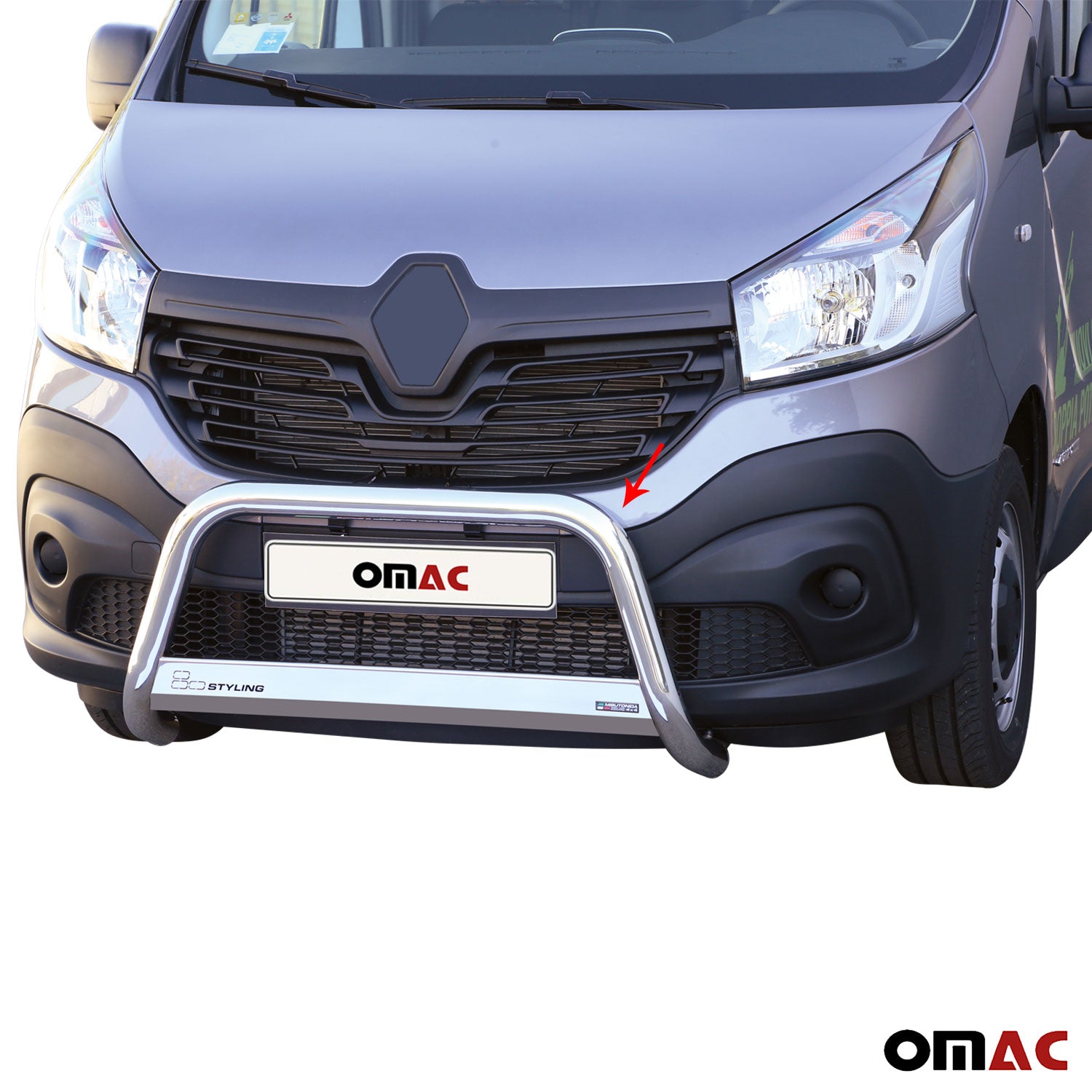 Frontbügel Frontschutzbügel für Renault Trafic 2014-2019 ø63mm Stahl Silber