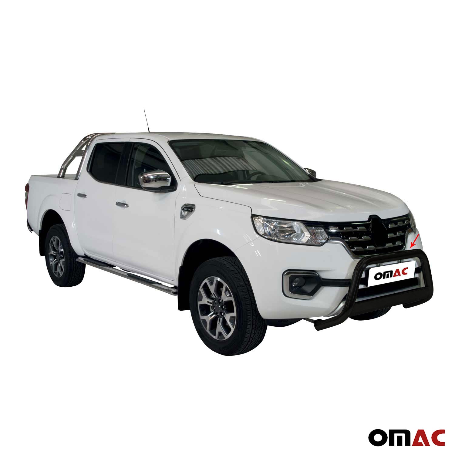 Frontbügel Frontschutzbügel für Renault Alaskan 2017-2021 ø63 Schwarz Edelstahl