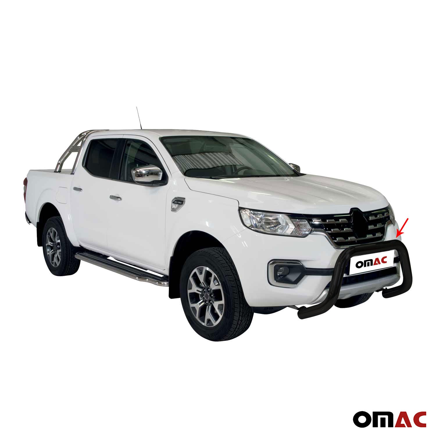Frontbügel Frontschutzbügel für Renault Alaskan 2017-2021 ø63 Edelstahl Schwarz
