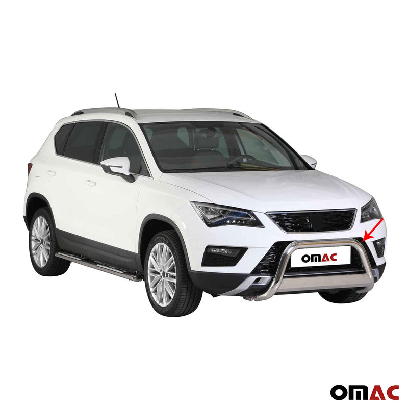 Frontbügel Frontschutzbügel für Seat Ateca 2016-2020 ø63mm Stahl Silber Schutz