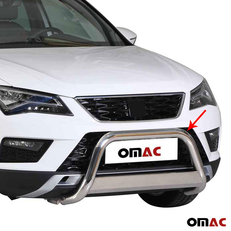 Frontbügel Frontschutzbügel für Seat Ateca 2016-2020 ø63mm Stahl Silber Schutz