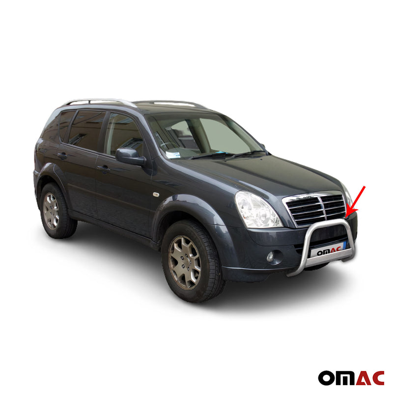 Frontbügel Frontschutzbügel für Ssangyong Rexton 2006-2012 ø63mm Stahl Silber