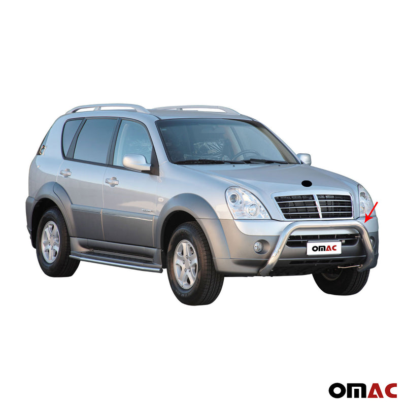 Frontbügel Frontschutzbügel für Ssangyong Rexton 2006-2012 ø76mm Stahl Silber