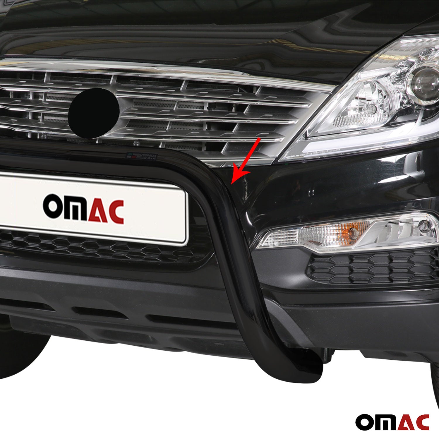 Frontbügel Frontschutzbügel für Ssangyong Rexton W 2013-2017 ø76mm Stahl Schwarz