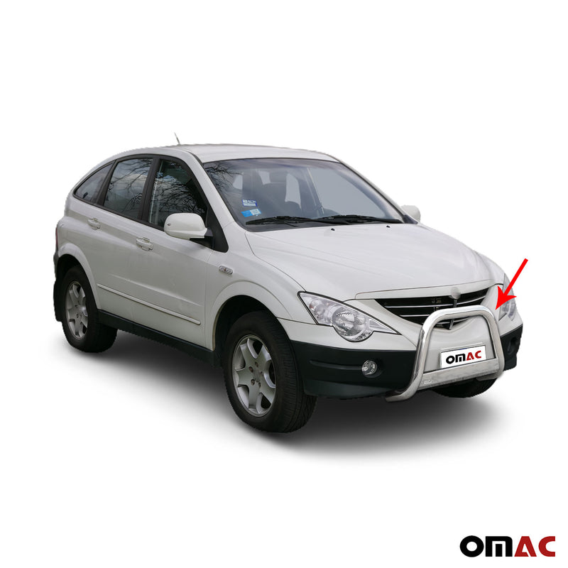 Frontbügel Frontschutzbügel für Ssangyong Actyon 2006-2012 ø63mm Stahl Silber