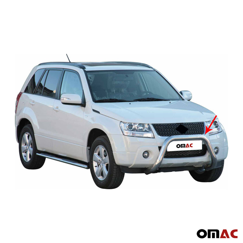 Frontbügel Frontschutzbügel für Suzuki Grand Vitara 2009-2011 ø76mm Stahl Silber