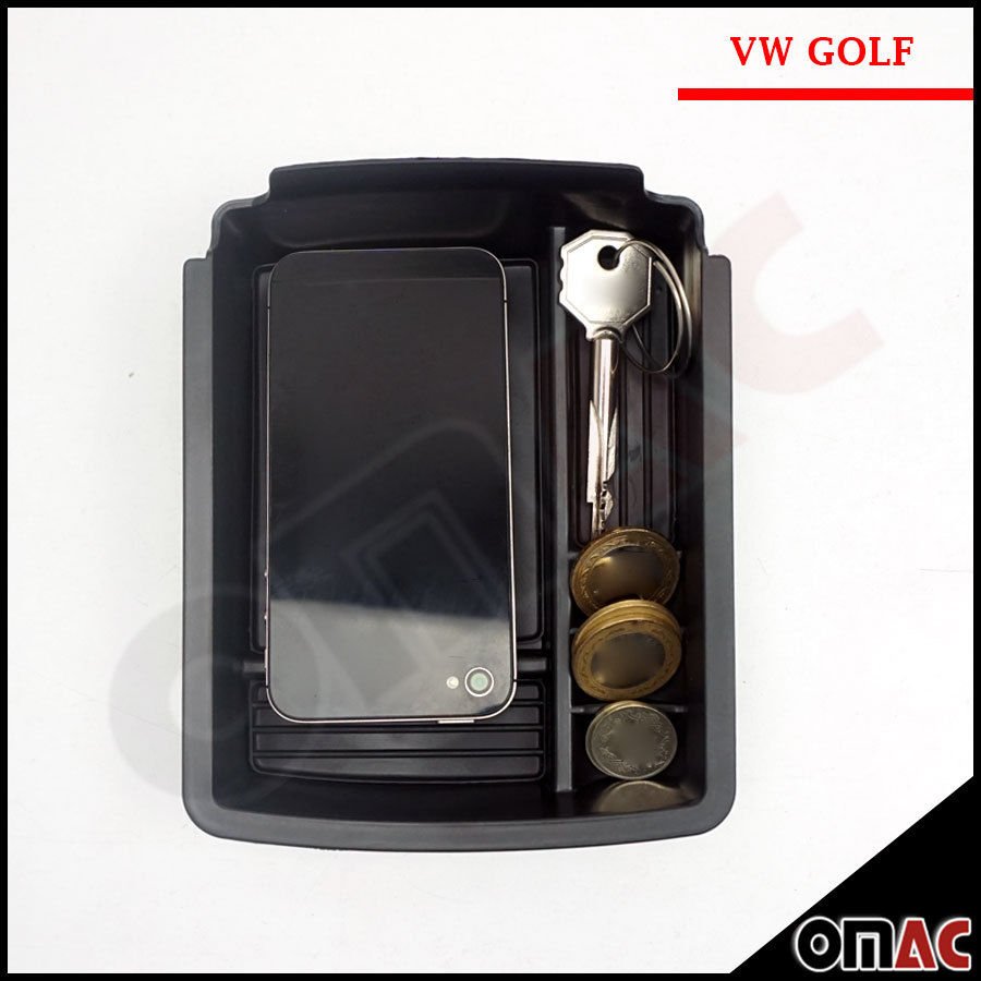 Armrest storage box central storage box black for VW Golf VII 2012-2019 - Omac Shop GmbH