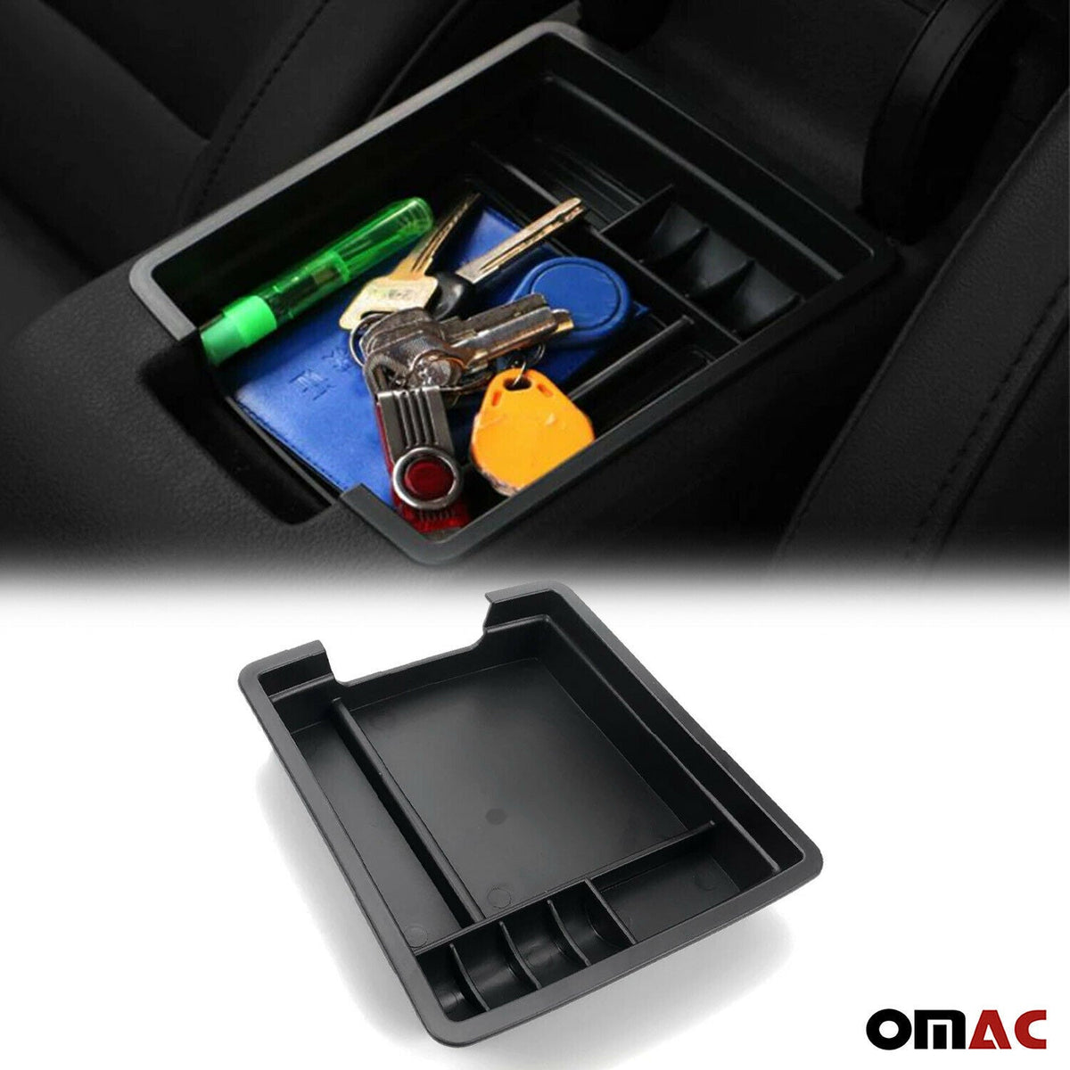Armrest storage box central storage box black for VW Jetta 2014-2018 - Omac Shop GmbH