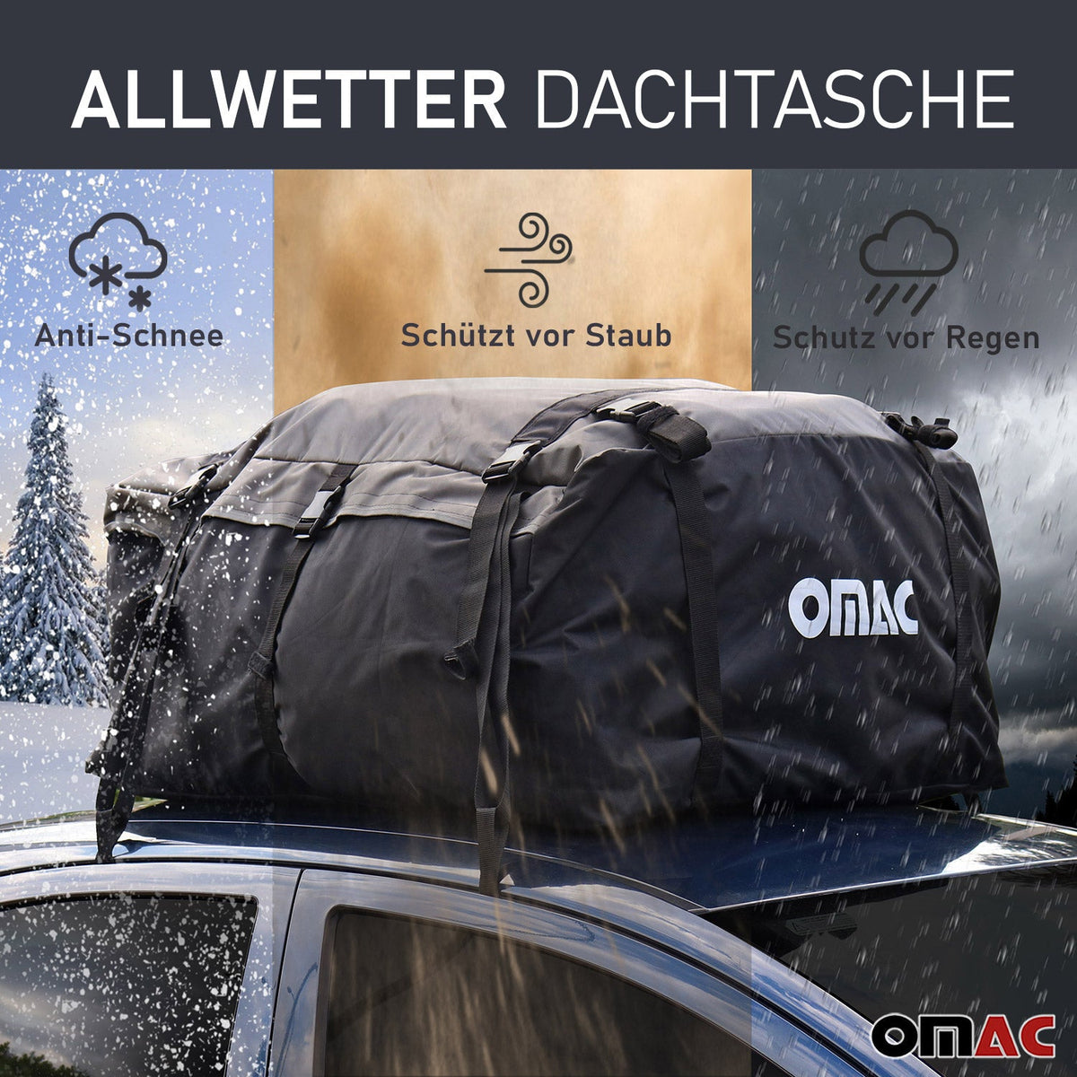 Auto Dachtasche Dachkoffer Dachbox Faltbar Gepäcktasche 500 Liter Volumen - Omac Shop GmbH