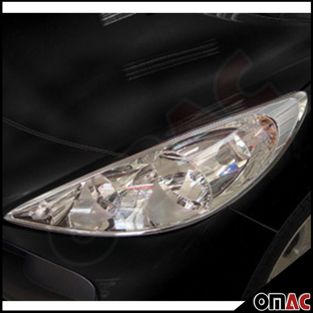 Chrom Rahmen Frontlicht Scheinwerfer für Peugeot 207 2006-2015 Umrandung ABS 2x - Omac Shop GmbH