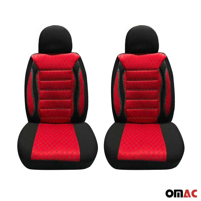 Sitzbezüge Schonbezüge für Vauxhall Movano 2010-2025 Schwarz Rot 2 Sitz Vorne