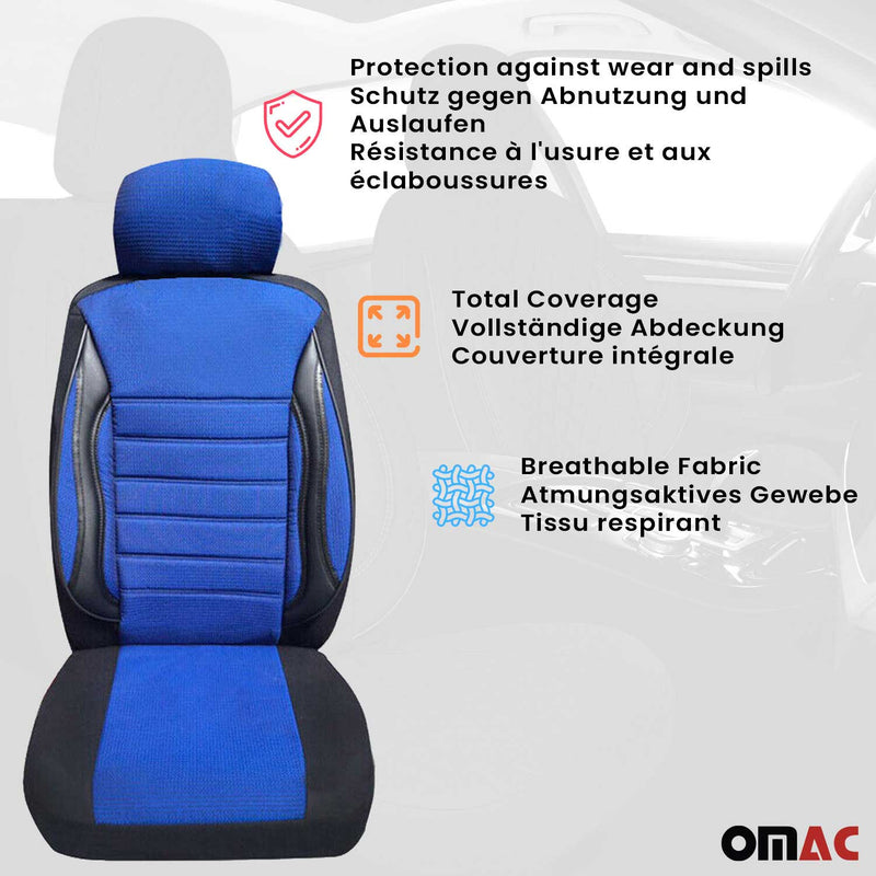 Schonbezüge Sitzbezüge für Citroen Jumper Schwarz Blau 2 Sitz Vorne Satz
