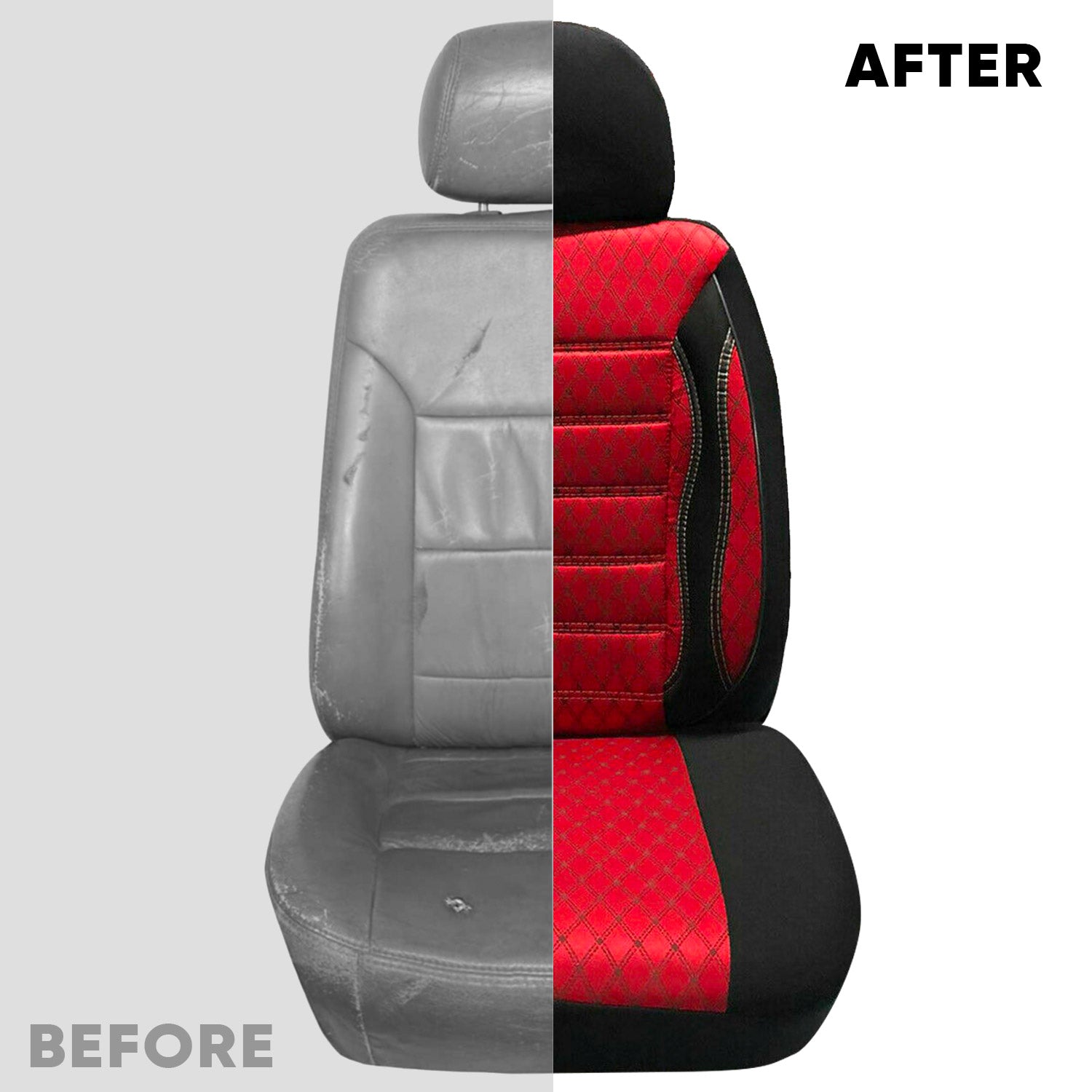 Sitzbezüge Schonbezüge für Renault Kangoo 2007-2026 Schwarz Rot 2Sitz Vorne Satz