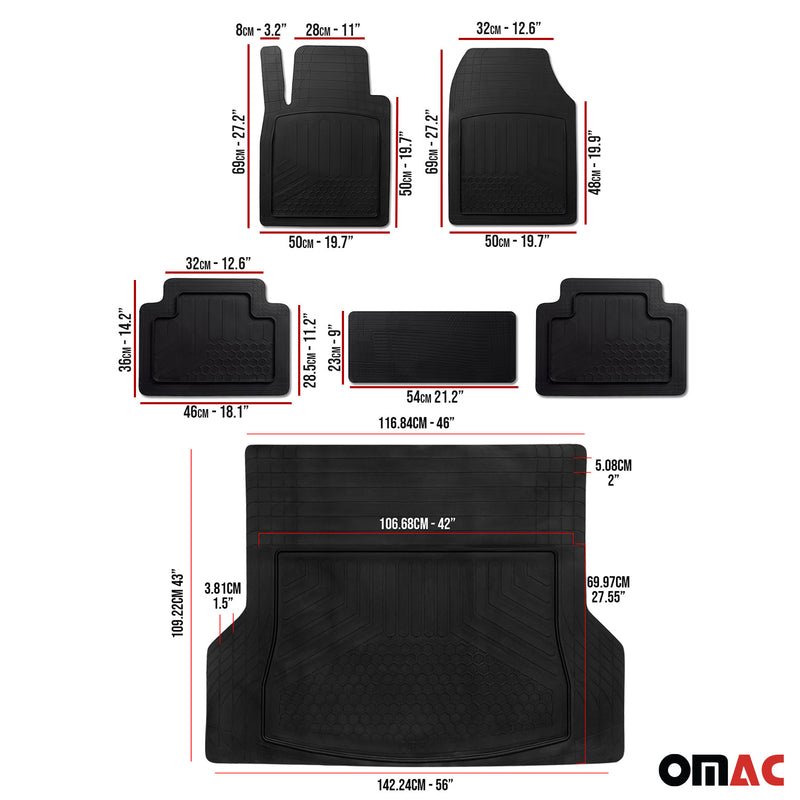 Fußmatten & Kofferraumwanne Set für Opel Insignia Antirutsch Gummi Schwarz