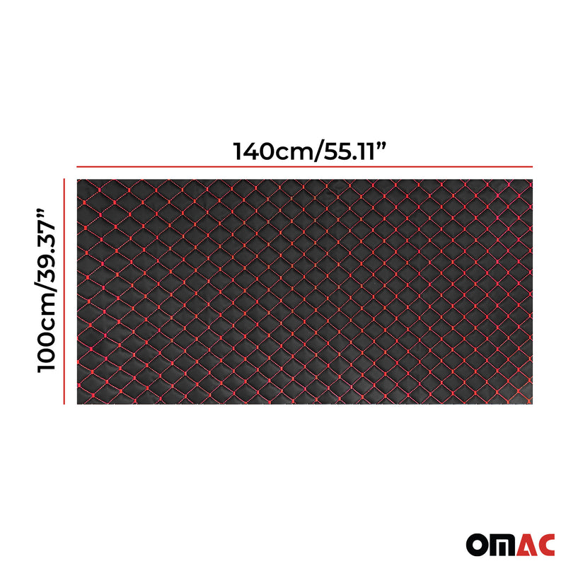 140cmx100cm Geprägte Schwarz Kunstleder Rot Diamant-Stich Auto Polsterung