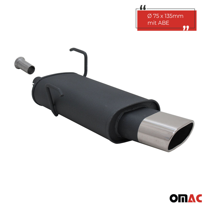 Novus Sportauspuff für Peugeot 206 135x75mm Endschalldämpfer mit ABE