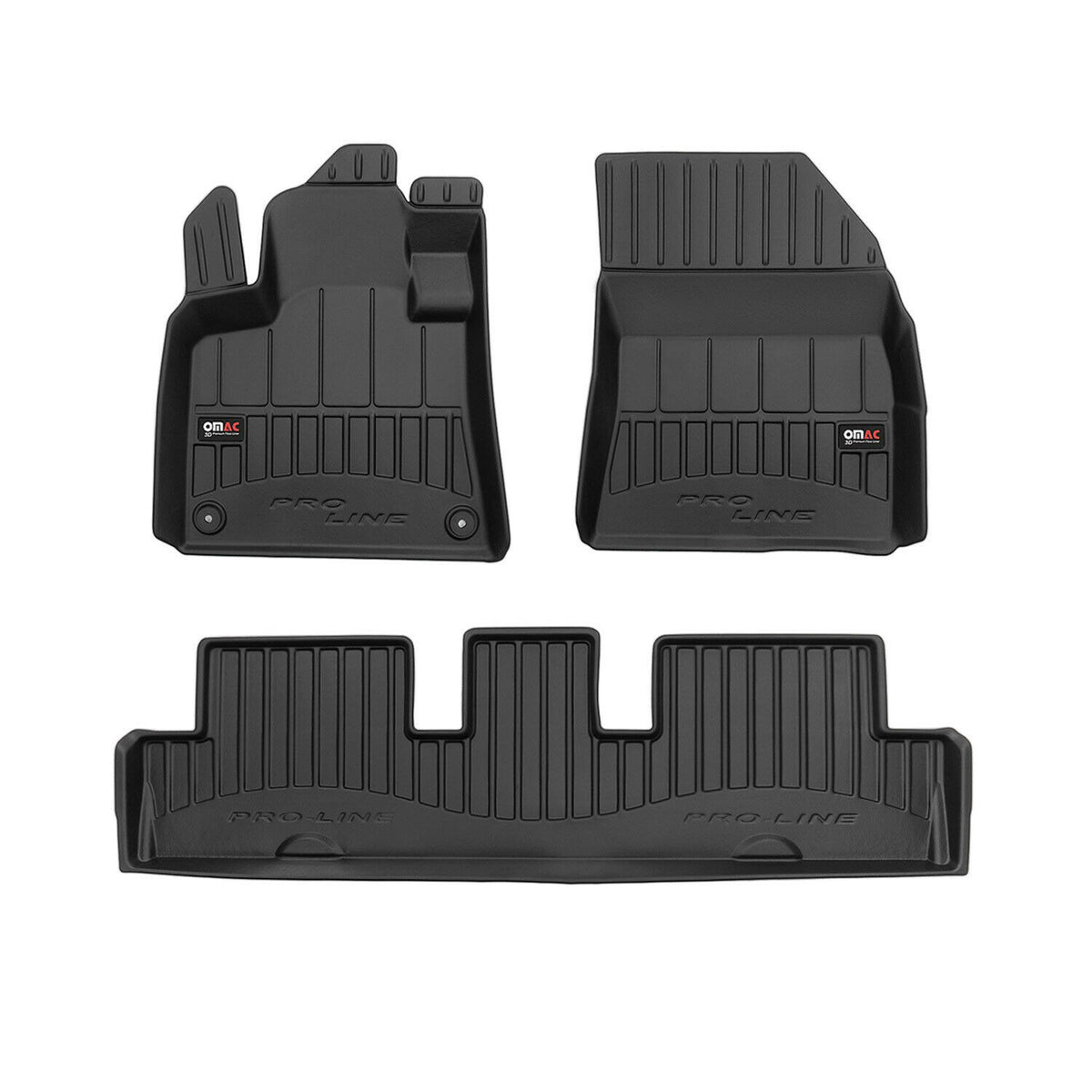 OMAC rubber floor mats for Citroen C4 Picasso 2013-2019 premium rubber black 3-piece