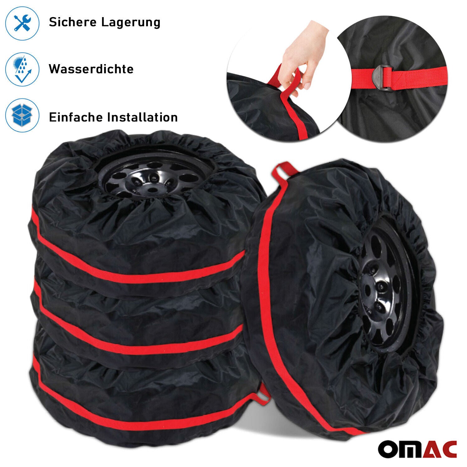 Reifentasche, schwarz, für 4 Kartreifen mit oder ohne Felge